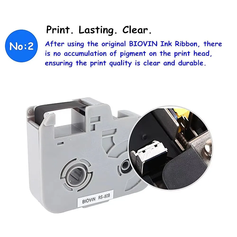 

Чернильная лента BIOVIN S700E RS-80B черного цвета для электронного гравировального станка S650 S680, принтера для маркировки проводов и идентификационных меток