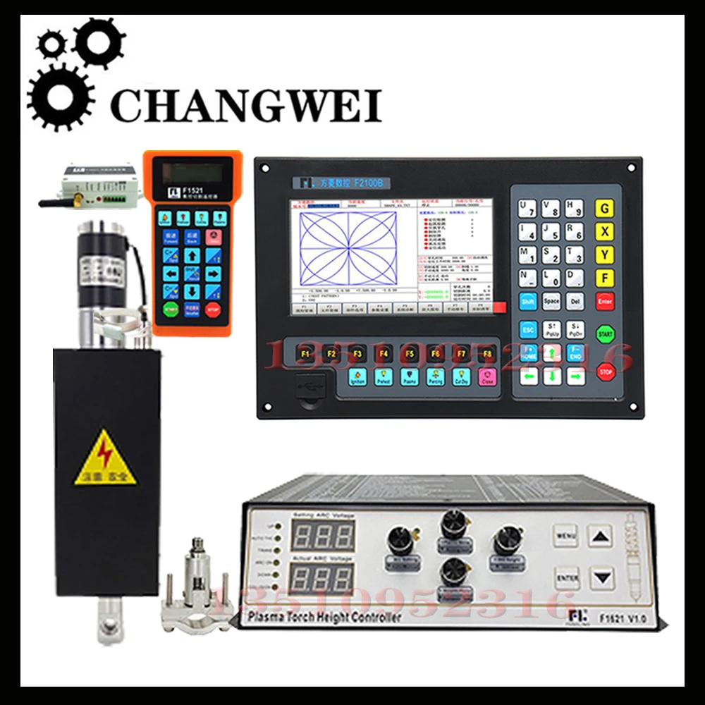 Plasma Controller Fangling F2100b+ Thc Lifter Kit + Jykb-100-dc24v-t3 + F1621 +f1521 Plasma Cutting Machine Cutting Machine