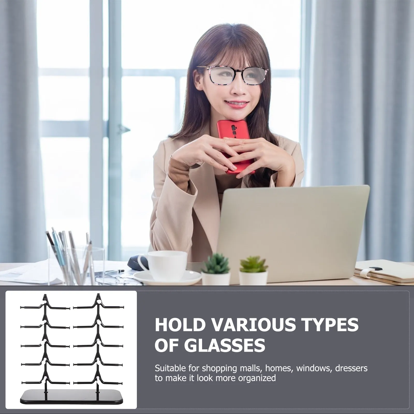 Eyeglass Display Holder Premium Plastic Glasses Rack For Sunglasses Reading Glasses Durable Elegant Design No Burrs Safe