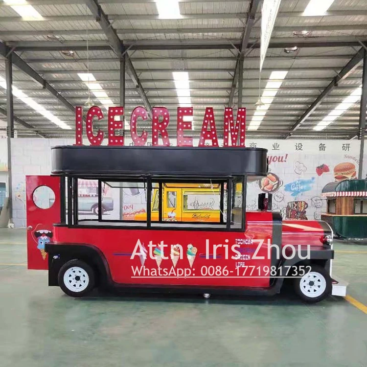 

2025 Popular China Made Mobile Pizza Food truck, Ice Cream Trailer Mobile Food van, Electric Food Cart