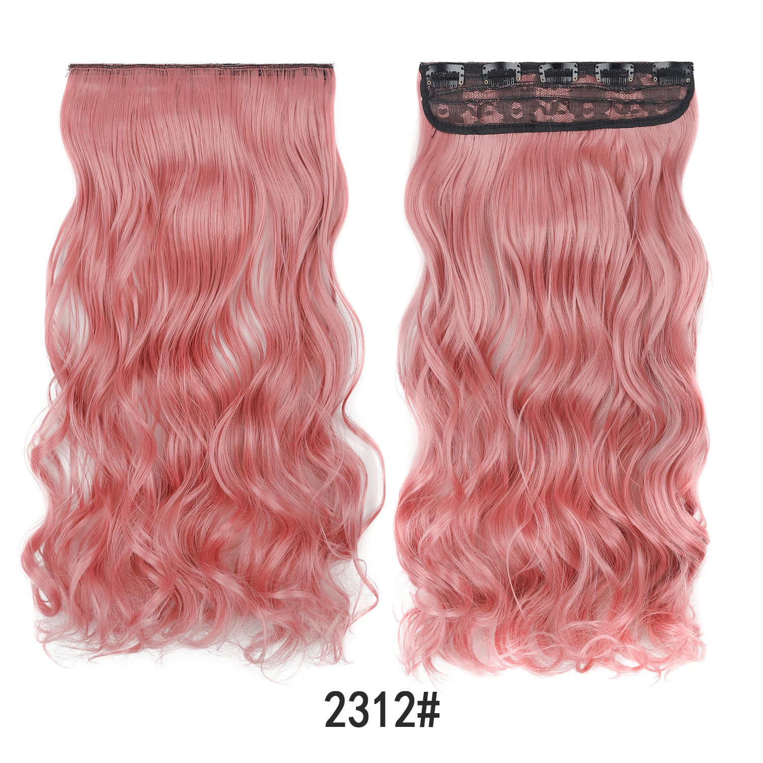 Jeedou Clip-in-Haarverlängerung, buntes, gewelltes Haar, einteilig, 5 Clips, synthetische rote, blaue, grüne Haarteile für Frauen und Mädchen, für den täglichen Gebrauch – Detail 13