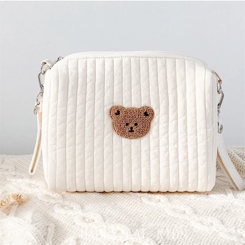 Pangdube bolsa bordada fofa para carrinho de bebê com gancho bolsa de fraldas de bebê para acessórios de bebê bolsa de mãe para coisas de bebê