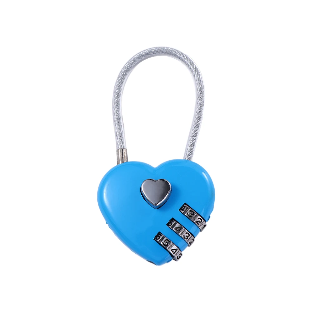 

Love Shape Gym Drawer Lock Trolley Case Combination Padlock Luggage Travel Lock Heart Shape Padlock TSA Customs Code Lock