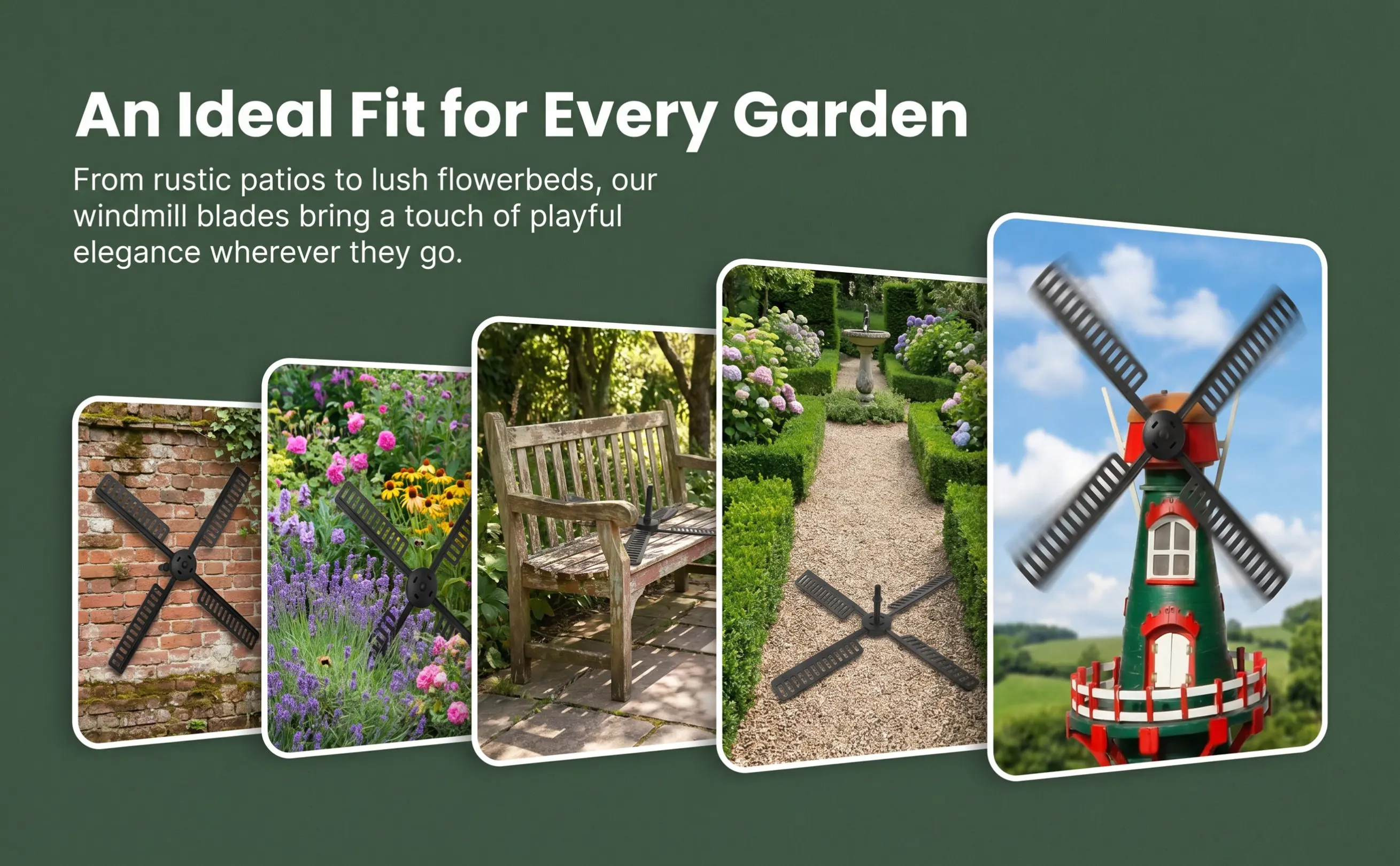 1Set Solar Powered Garden Windmill Lighthouse Accessory Rotating Waterproof Blades Uv Resistant Plastic Windmill Part Yard