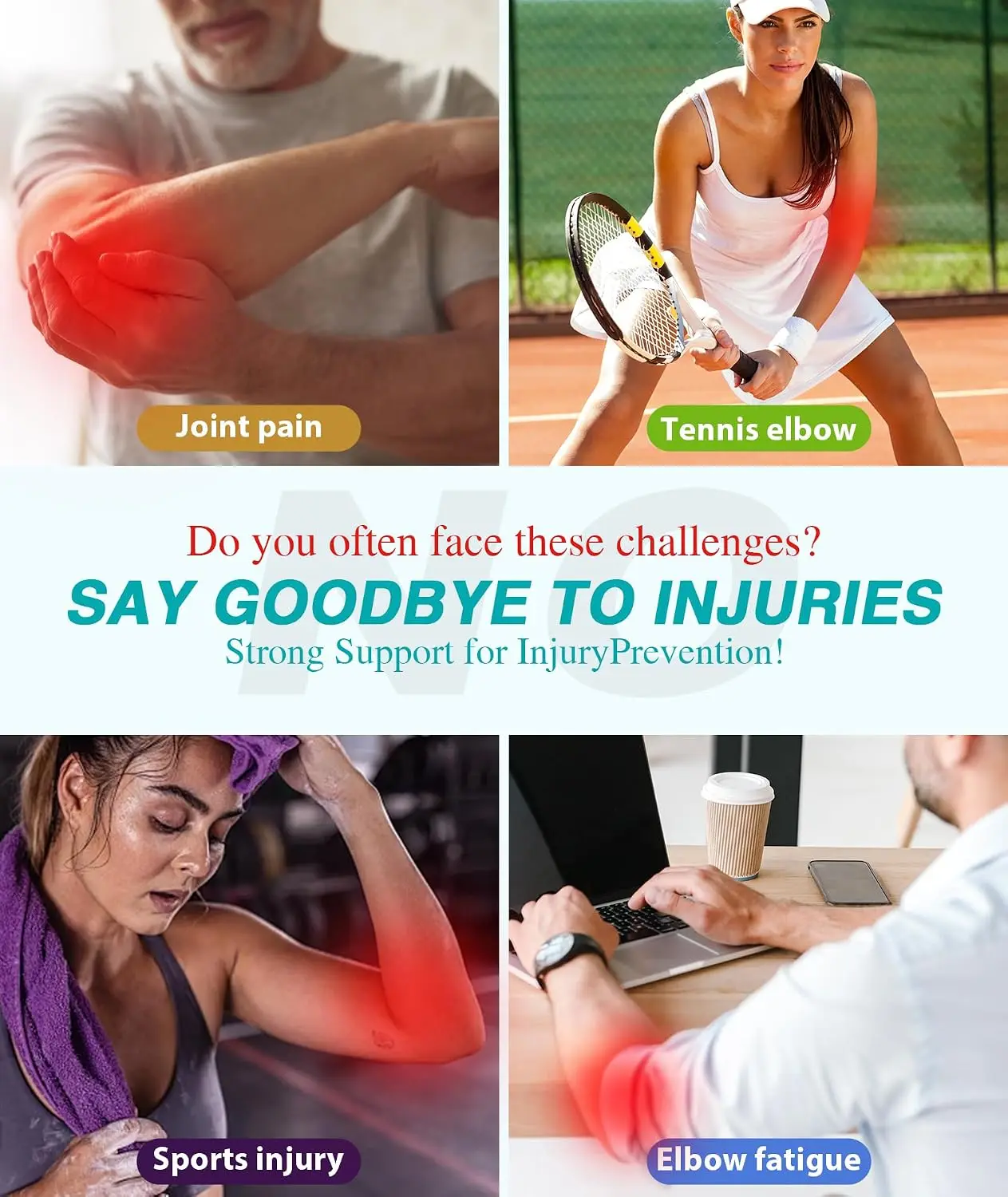 Oyakin Elbow Brace Cubital Tunnel Ulnar Nerve Entrapment Adjustable Splint Sleep Tendonitis Tennis Elbow Support Unisex Fit Most