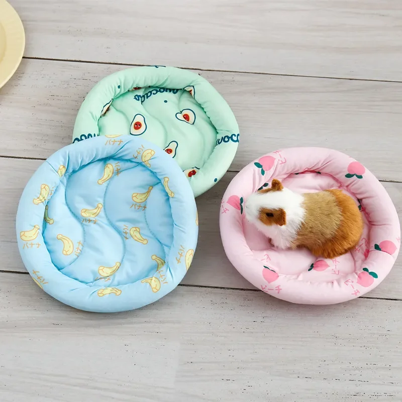Cama redonda de hamster confortável, almofada macia para ouriços, esquilos, ratos, cobaias, animal pequeno aconchegante