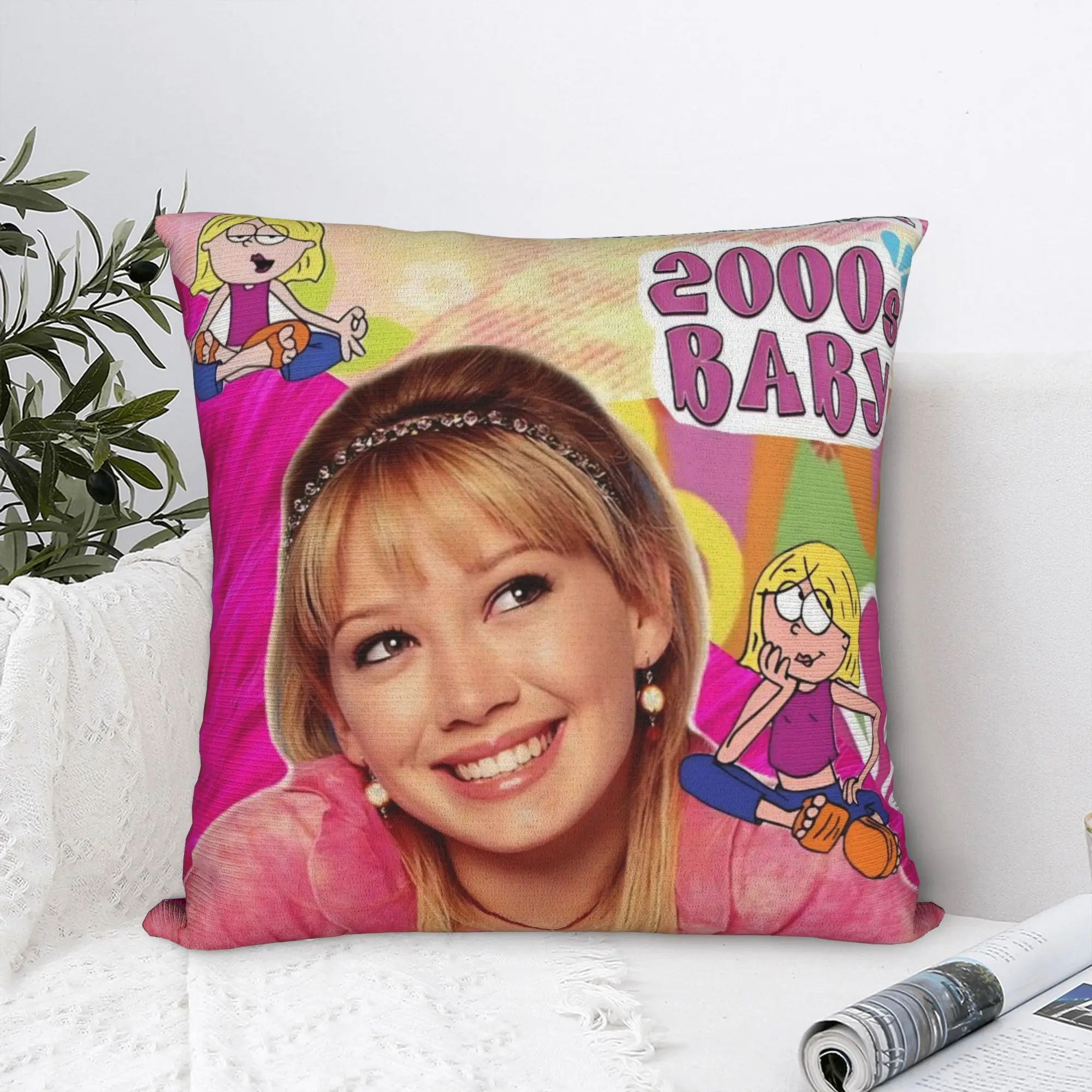 Lizzies Cartoon McGuires Square Pillow Covers Polyester Home  Cushion Case Cute Home Decoration Pillowcase 45*45