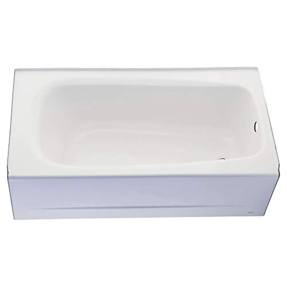 Porcelain-Enameled Steel Alcove Bathtub Left Hand Drain 60x32 Inch White Safety Textured Surface Installation Grid