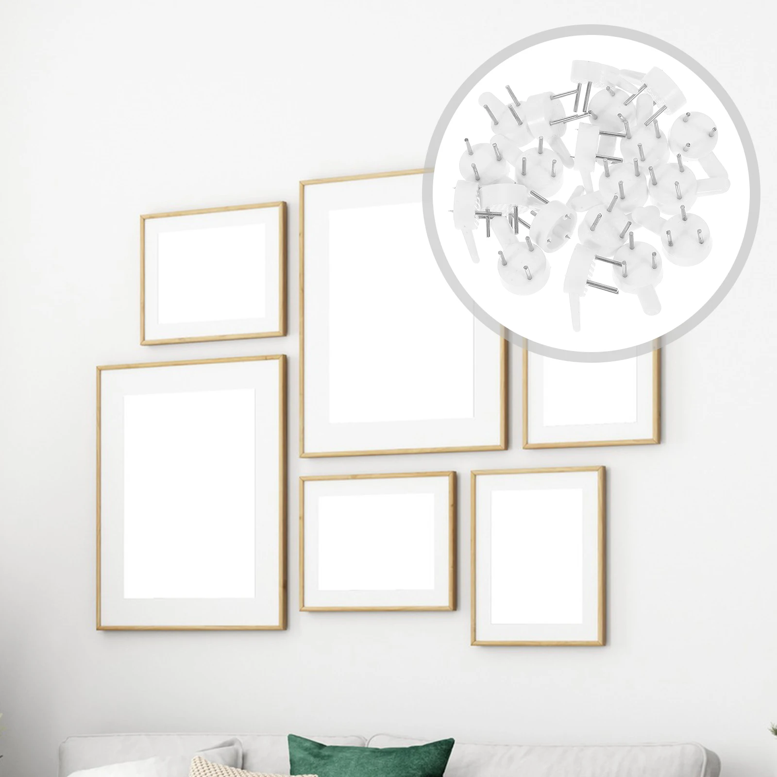 

20pcs Invisible Picture Hooks Non-Trace Wall Hangers For Frames Mirrors Seamless Frame Hooks Plastic Hanging Nails Heavy Duty