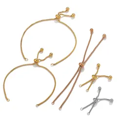 3pcs Stainless Steel Adjustable Slider Bracelet for Jewelry Making DIY Bracelet Connector Charm Bracelets Jewelry Materials