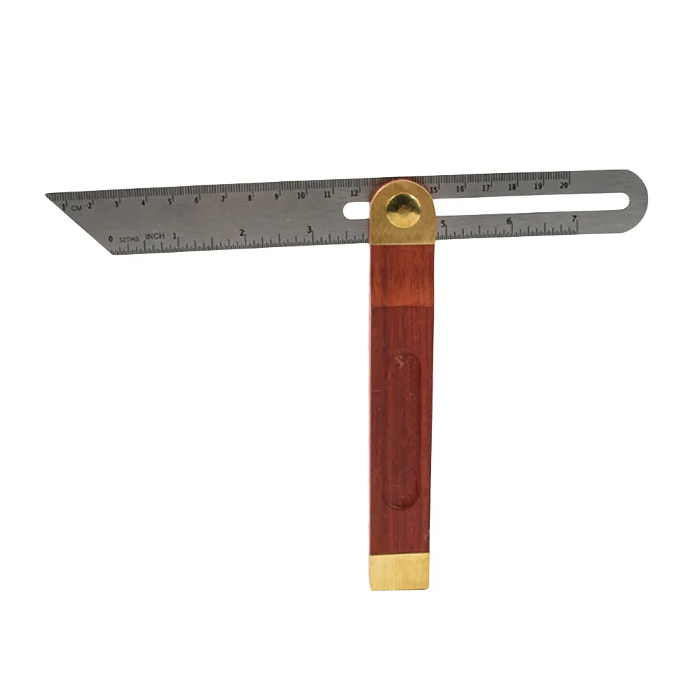 9 Inch Sliding T Bevel for Woodworkers Hardwood Handle Stainless Binding 0 360 Degree Adjustable Ruler Depth Gauge