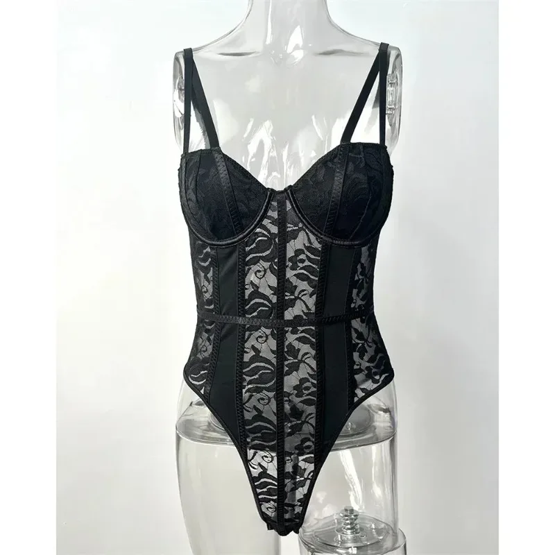 Sexy Lace Bodysuits Ropa Mujer Bottom Thin Jumpsuit Women Summer Overalls Playsuit Women Clothing Jumpsuits Macacao Feminino
