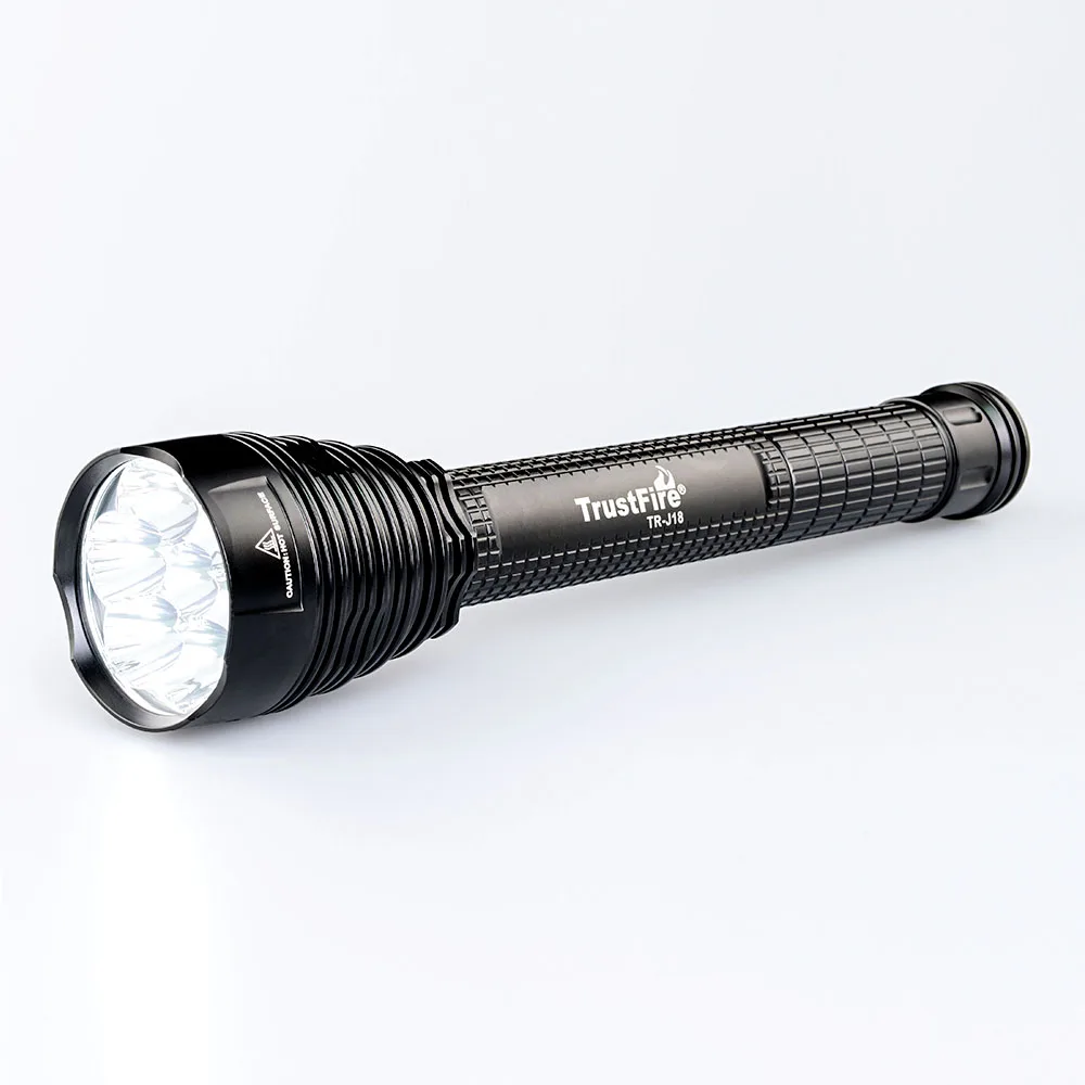 TrustFire J18 High Power LED Flashlight Super Bright 8000LM Water Resistant Large Hunting Tactical Lamp 5 Modes 18650 Battery