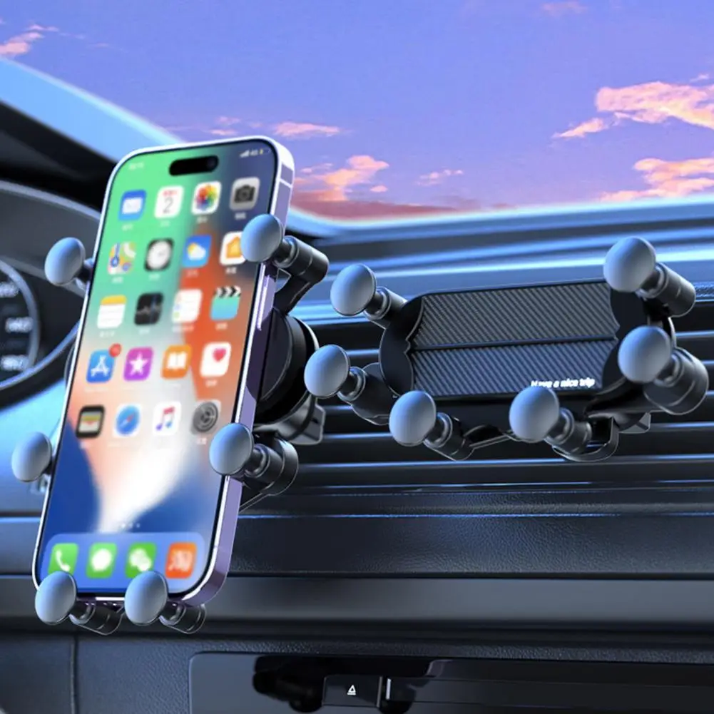 Compact Phone Holder for Car Secure Car Holder for Phones Easy One handed Operation Silent Quick release for Smartphones