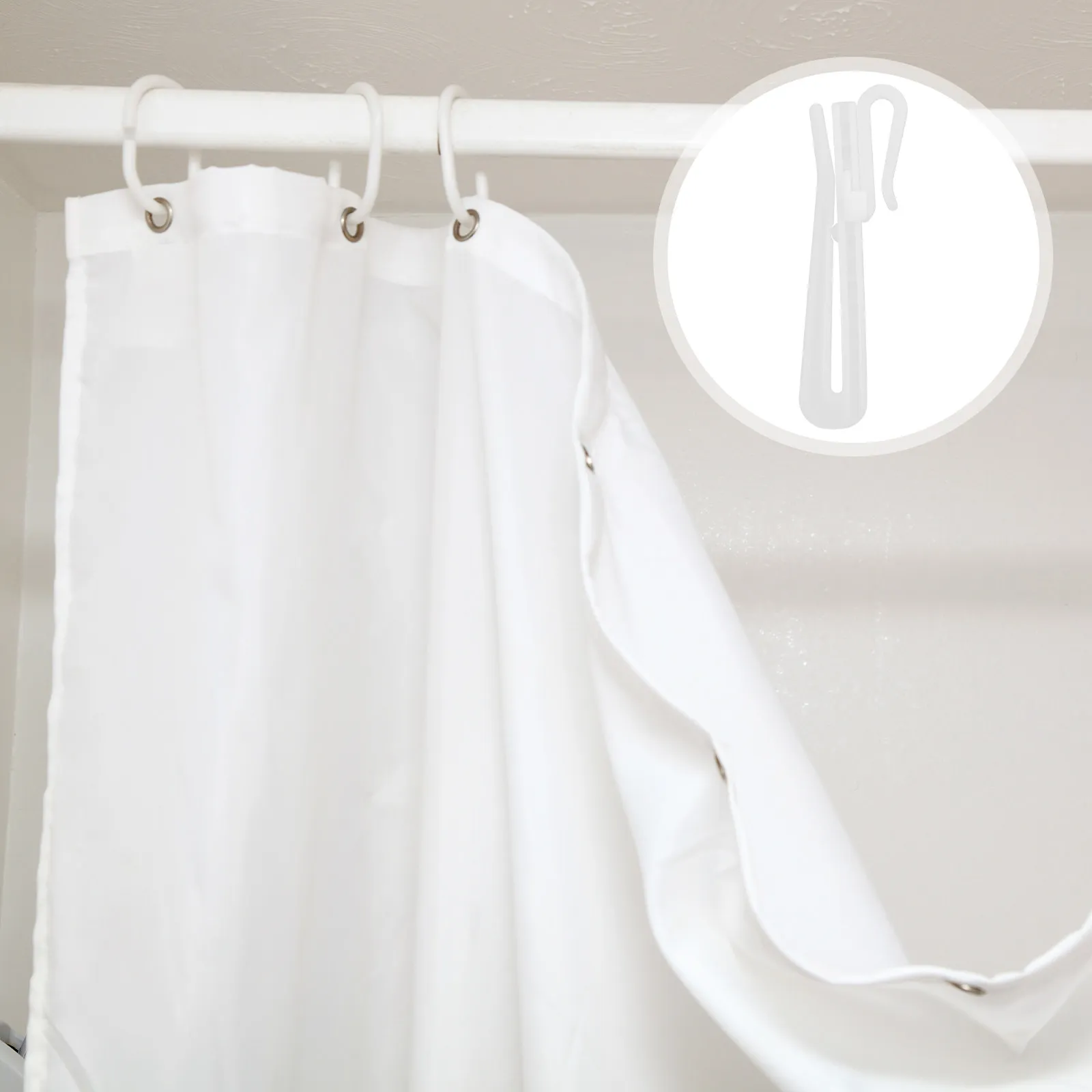 50Pcs Adjustable Plastic Pleated Curtain Hooks for Track Drapes Pinch Pleat Clips Secure Install Multiscene Decorative