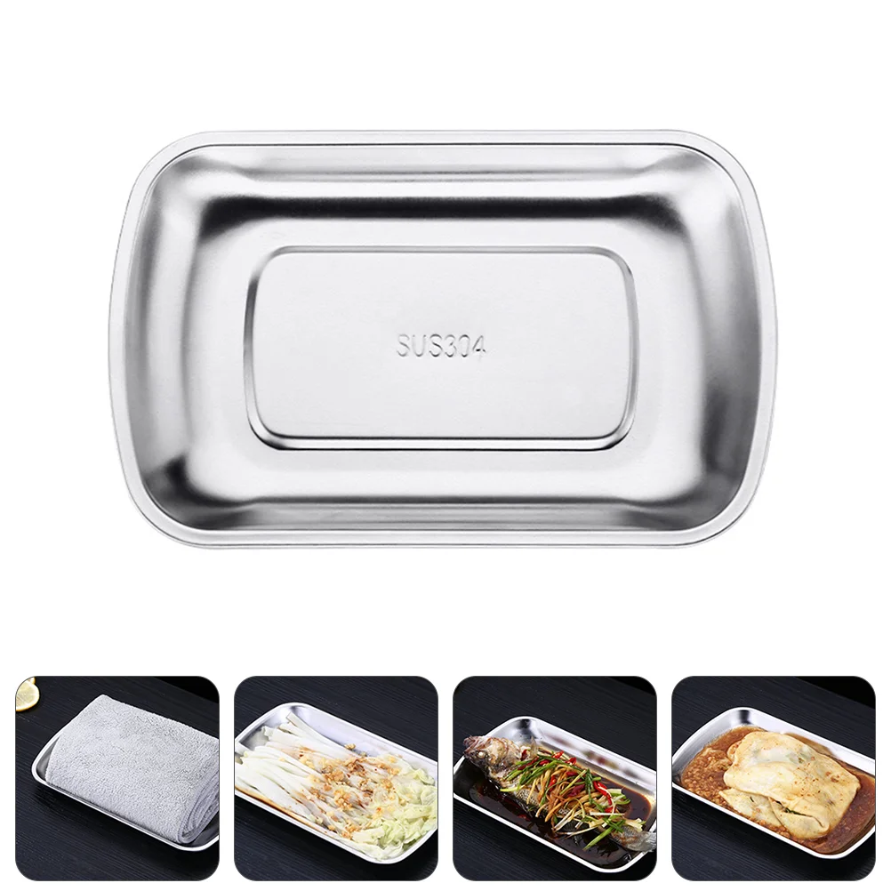 Nonstick Barbecue Tray Stainless Steel Jewelry Simple Severing Appetizer Serving Dresser