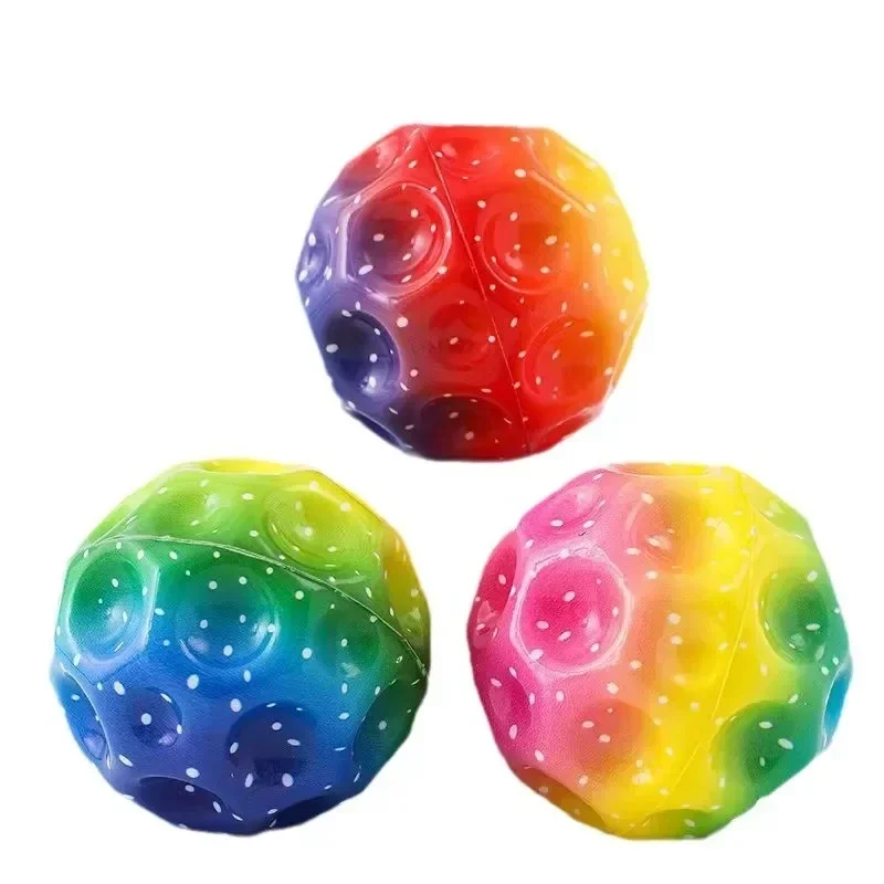 Toy Ball Fun High Resilience Hole Ball Soft Bouncy Ball Anti-fall Moon Shape Porous Bouncy Kids Indoor Outdoor Toy Kid Gift