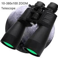 Binoculares potentes de 10-380x100, telescopio de largo alcance con Zoom HD BAK4, Monocular profesional de gran aumento para turismo de caza