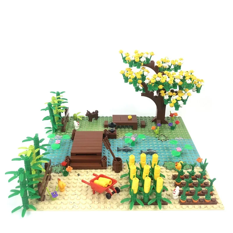 Building blocks MOC jungle scene small particle building blocks DIY assembling toy farm building blocks accessories wholesale