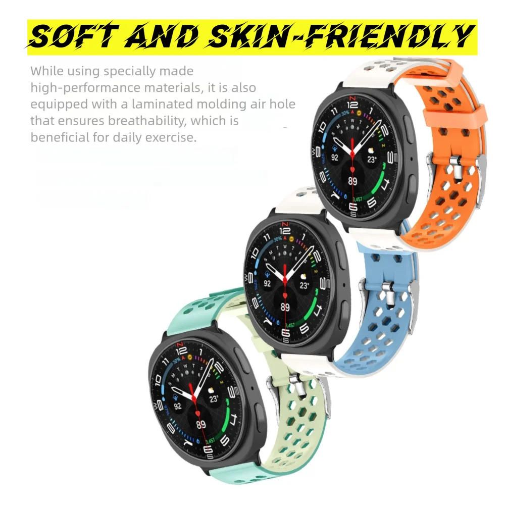 交換用スポーツバンドサムスンギャラクシーウォッチ 8 40 ミリメートル/44 ミリメートル空気穴軽量シリコーンスマートウォッチストラップ男性女性ブレスレット