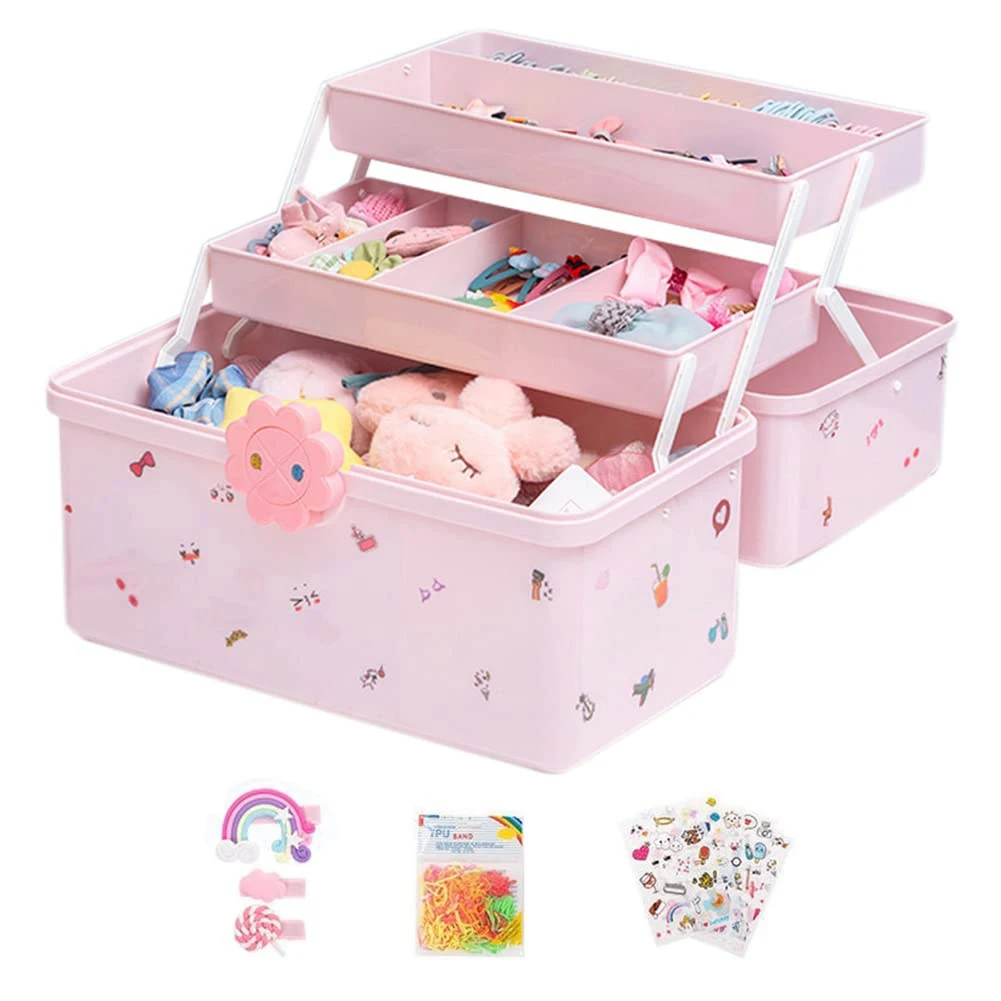 

Children's Hair Accessories Storage Box Baby Head Rope Hairpin Rubber Band Head Jewelry Dressing Cute Girl Jewelry Box