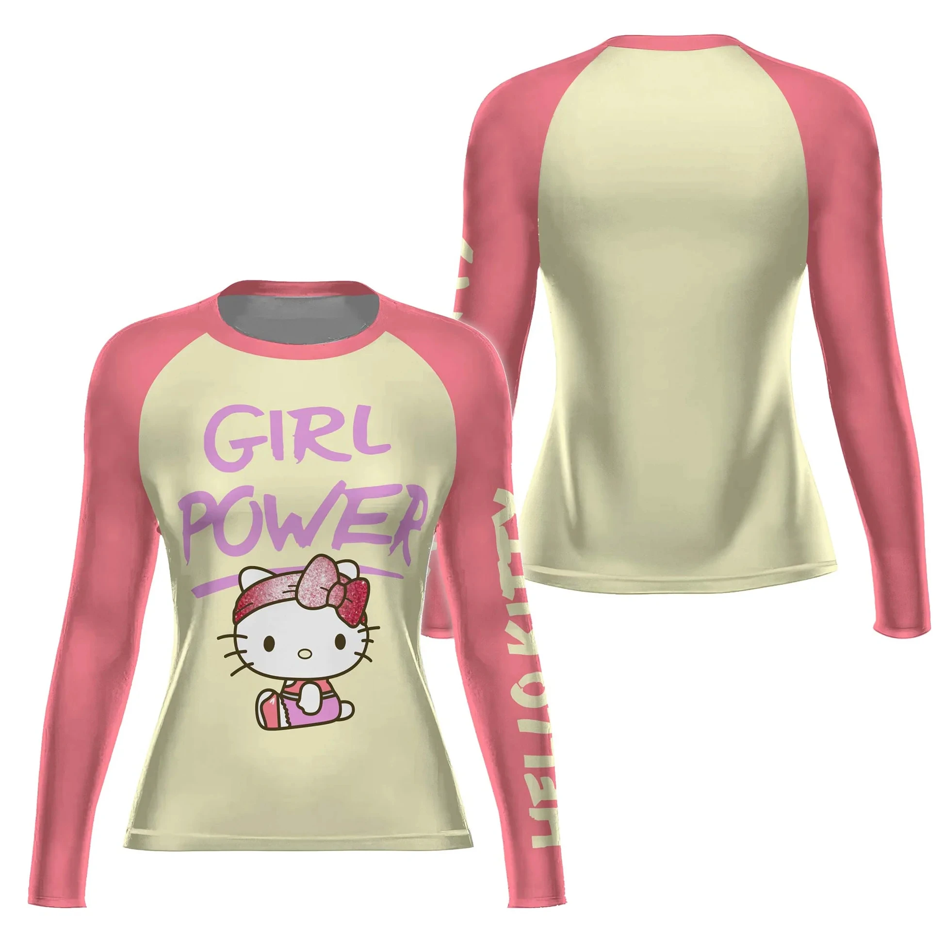 

Fighting Fitness Quick Dry Hello Kitty Girl Power Men and Women Adults and Children Can Wear Base Short Sleeve Long Sleeve