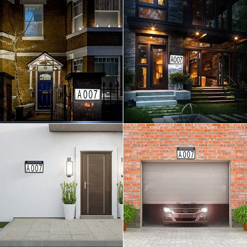 Solar House Sign Light Floor Plug Garden Light Outdoor Wall Hanging Street Sign LED Number Address Indicator Light