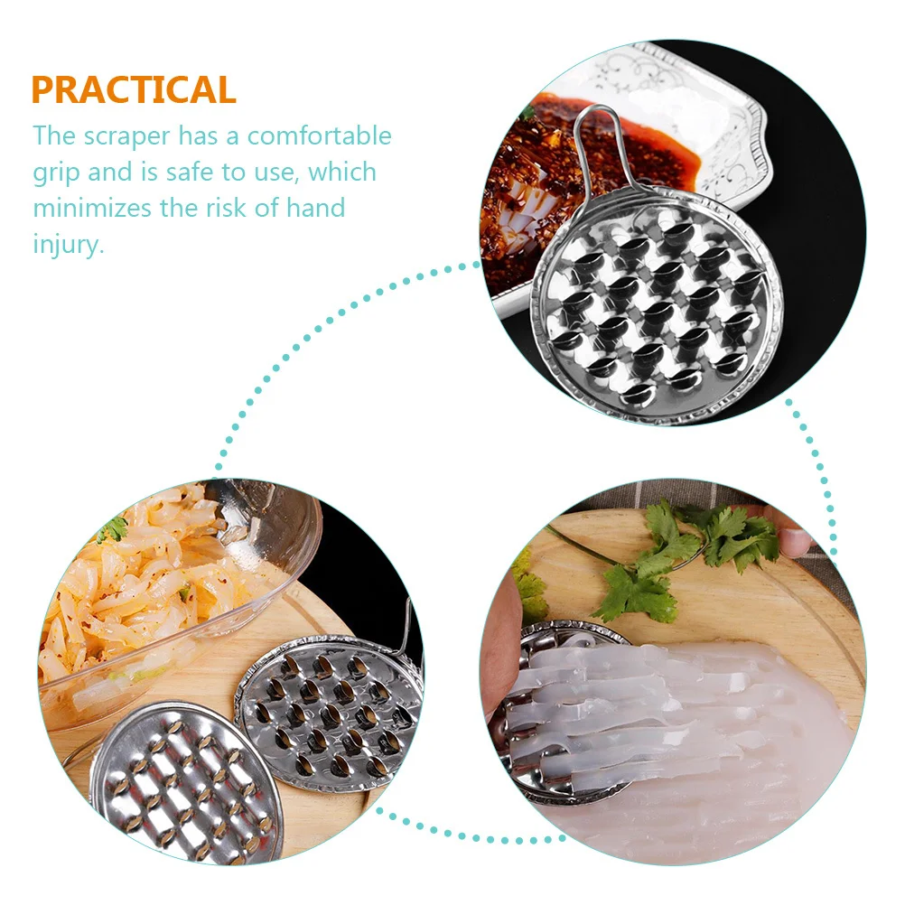 

10Pcs Portable Stainless Steel Jelly Scrapers Multipurpose Kitchen Tools Food Scraper for Bean Jelly Cold Noodle Shredding