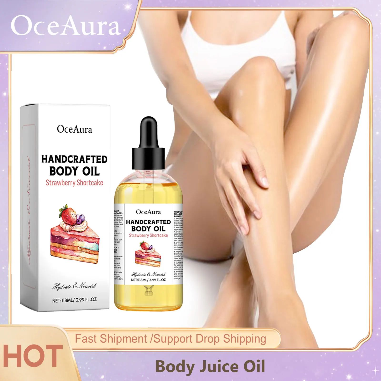 

Body Juice Massage Oil Strawberry Fragrance Scented Relax Repair Aromatherapy Deep Hydration Moisturizing Smoothing Body Serum