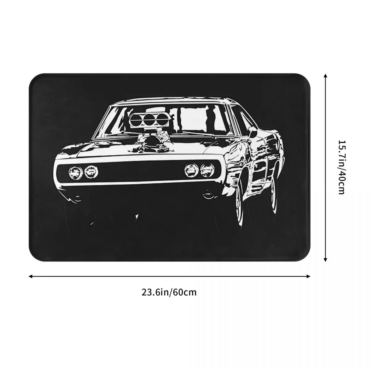 Toretto's Charger Movie Fast And Furious Doormat Absorbent Mat Carpet Rug Kitchen Entrance Home Floor Mat for Balcony Footpad