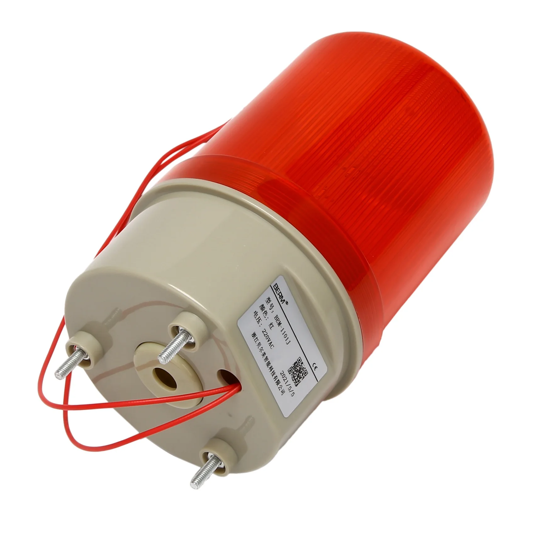 Industrieel Knipperend Geluid Alarmlampje, BEM-1101J 220V Rode Led-Waarschuwingslampjes Akoesto-Optisch Alarmsysteem Roterend Licht Noodgeval