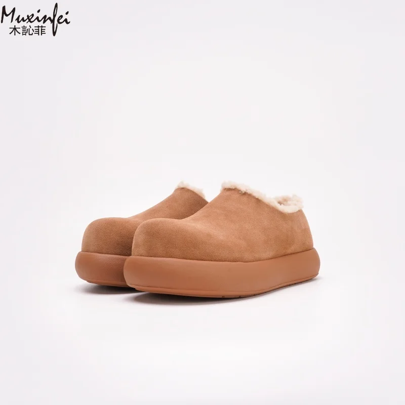 Waterproof 2026 Winter New Thick Bottom Small Potato Outdoor Warm Velvet Shoes Women Fur Integrated Anti Slip Travel Snow Boots
