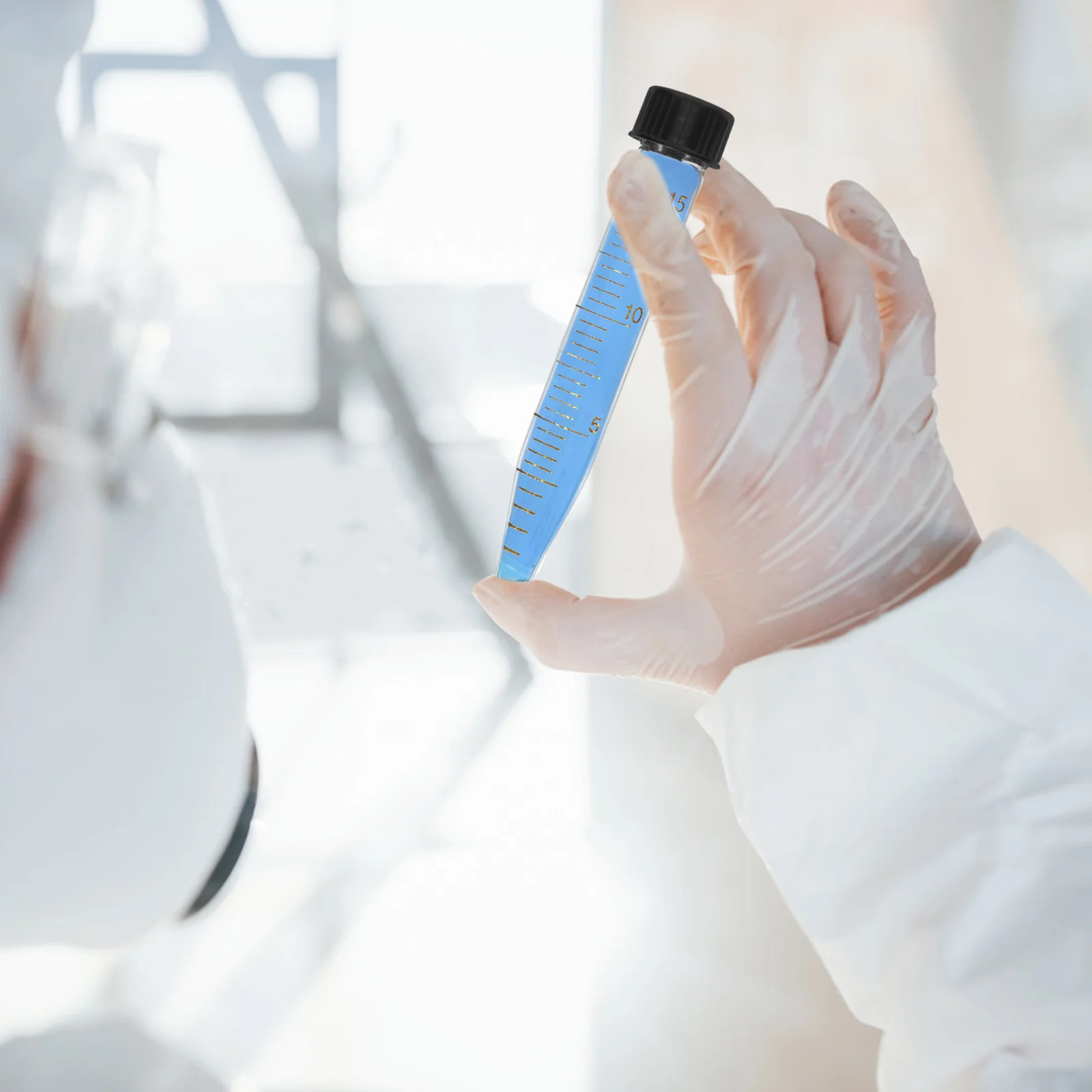 

10Pcs 15ml Conical Tube Screw Cap Leak-Proof Transparent Graduated Tube for Laboratory Molecular Biology Chemistry