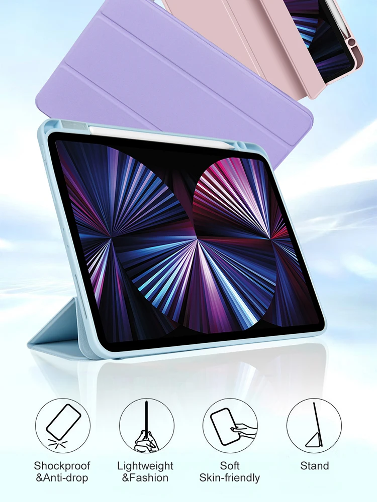 WiWU Protective Case for iPad Air 13 11 M4 M3 2025 Fold Shockproof Tablet Soft TPU Case for iPad Pro 13 11 M5 2026 Pencil Slot