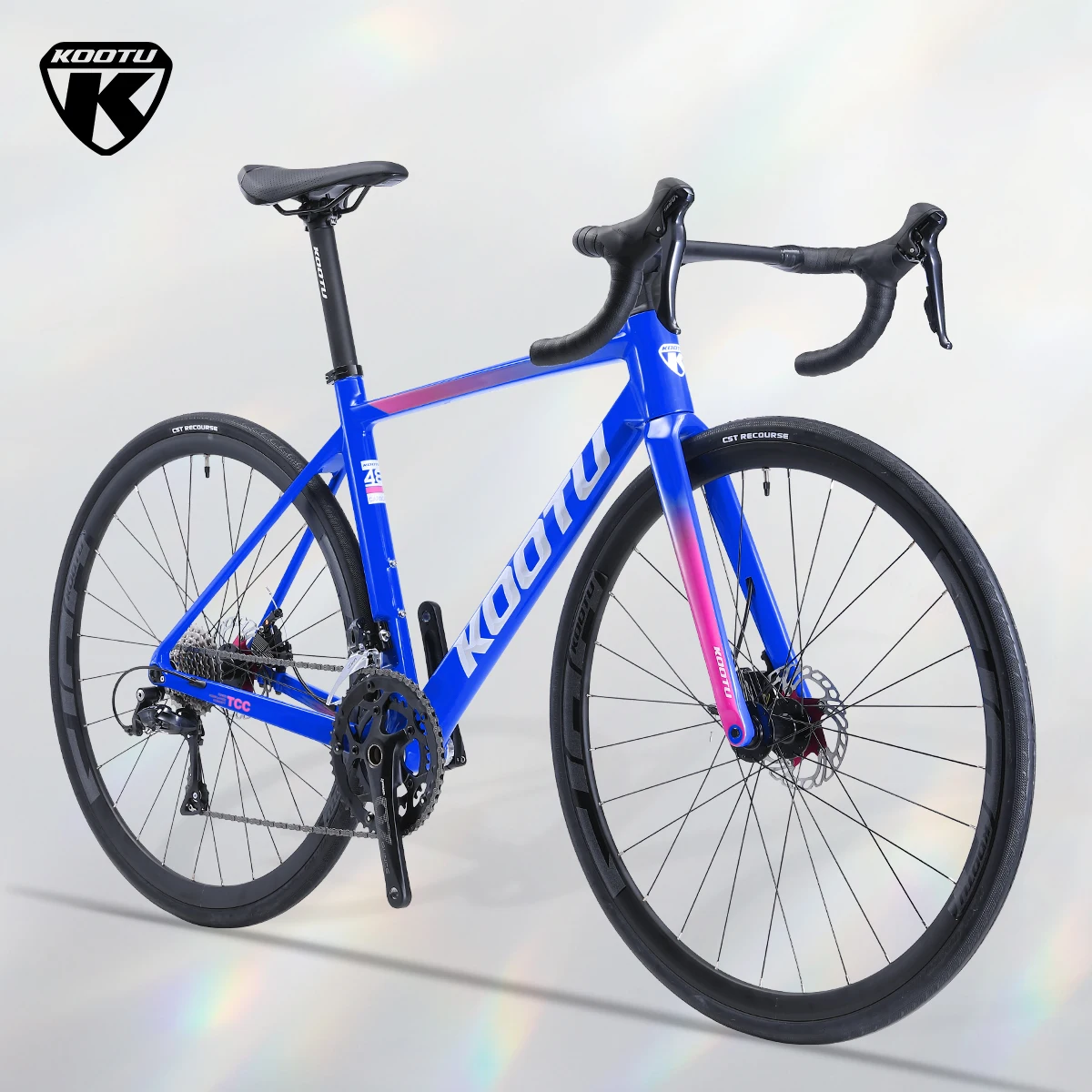 

KOOTU R12 carbon fiber road bike oil disc brake road bike with SORA R3000-18 speed 700C color youth race road bike