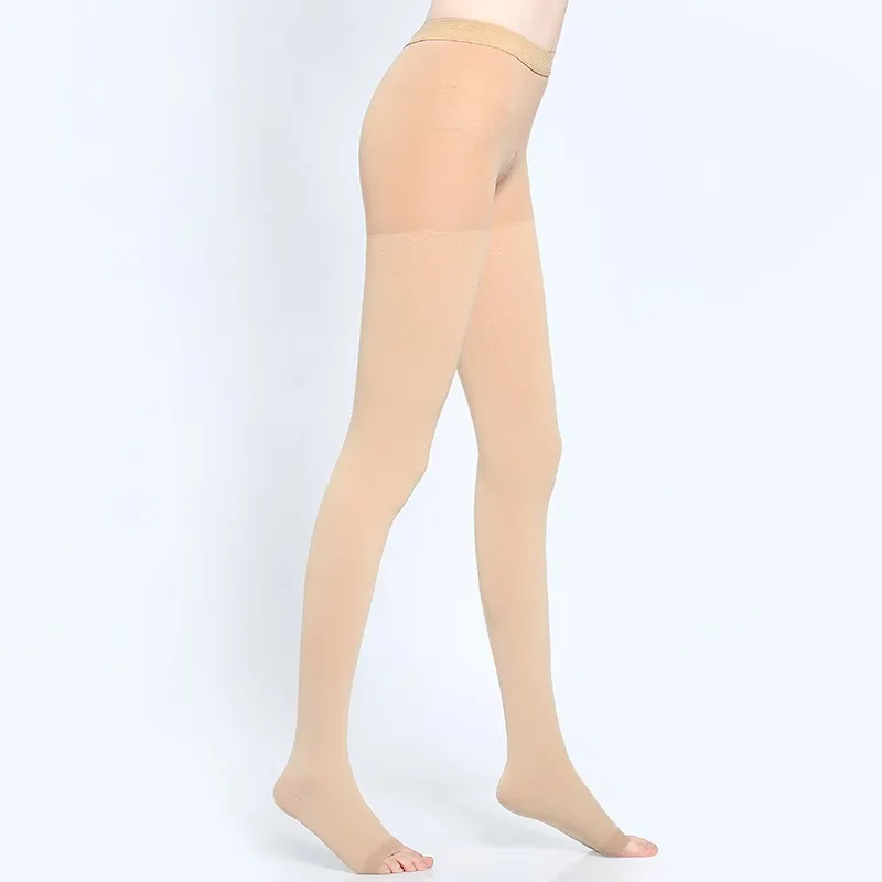 Medizinische Kompressionsstrumpfhose 20–30 mmHg Stützstrümpfe für Krampfadern in Übergröße, oberschenkellange Kompressionsleggings
