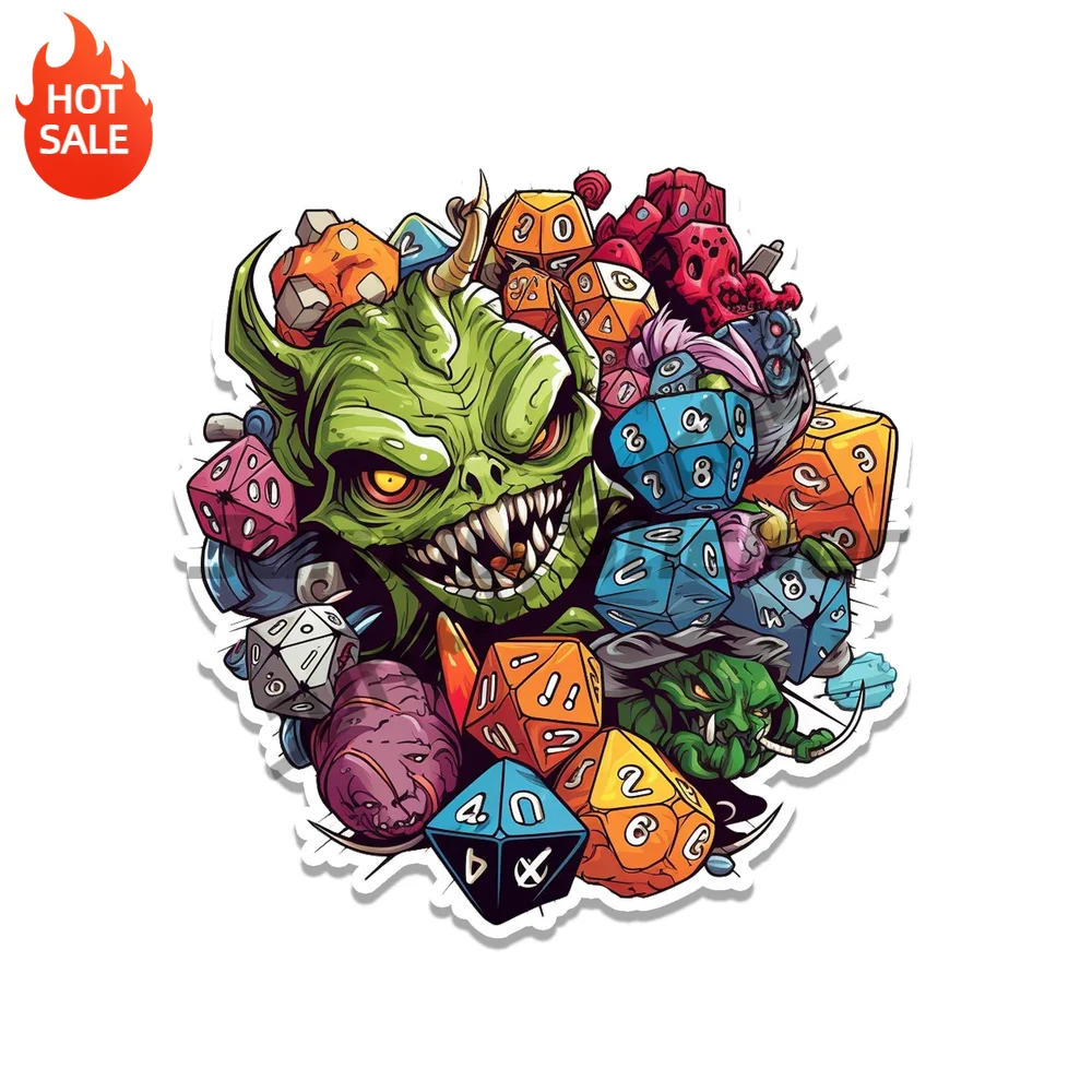 Goblin Dice Monster Fantasy RPG Vinyl Car Sticker Decal for Laptop and Car Window Fantasy Art Decor
