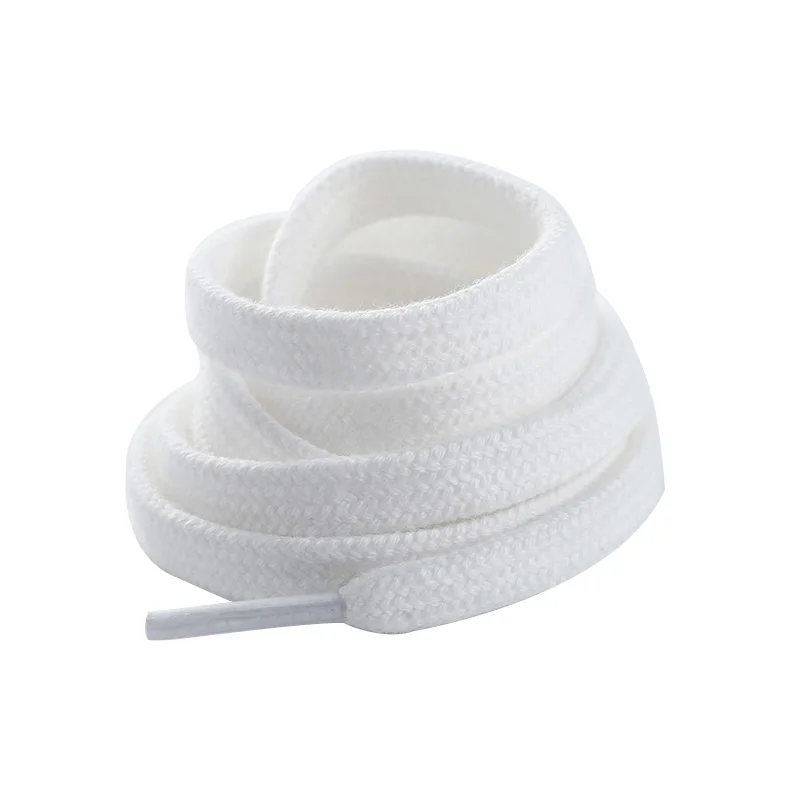 1 paio di lacci per scarpe in tela lacci piatti in cotone di alta qualità per uomo e donna stile corda alta bassa bianca nera