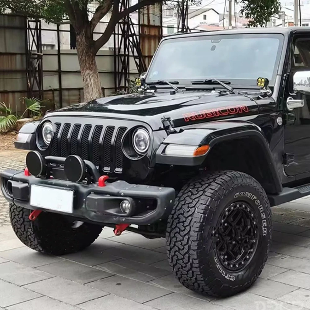 ترقية 2018 نظرة نمط الجبهة مصبغة ماتي الأسود التحديثية شبكة حماية السيارة ل جيب رانجلر JK 2007-2017 استبدال الشبكة الأصلية