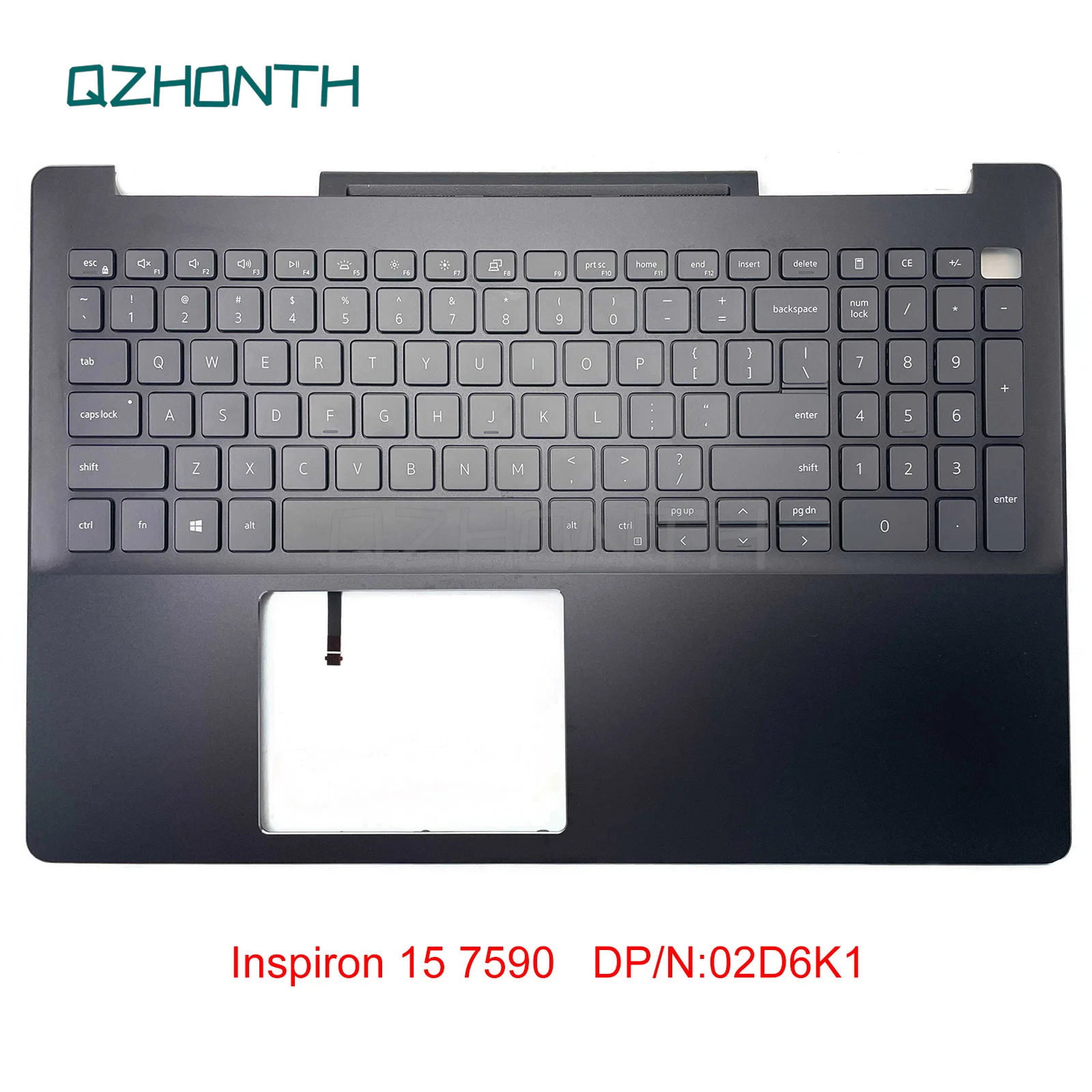 New Palmrest Upper Case with Backlit Keyboard For Dell Inspiron 15 7590 2D6K1 02D6K1