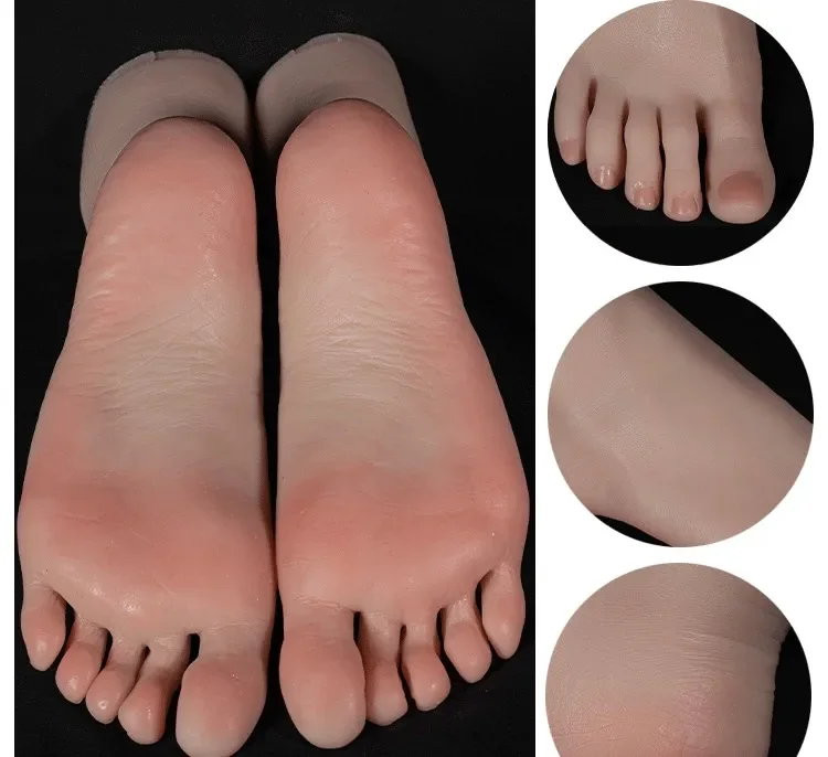 Female Feet Silicone Footjob Model Simulation Soft Mannequin Foot Fetish Nail Art Manicure Practice Free Shipping TG3715