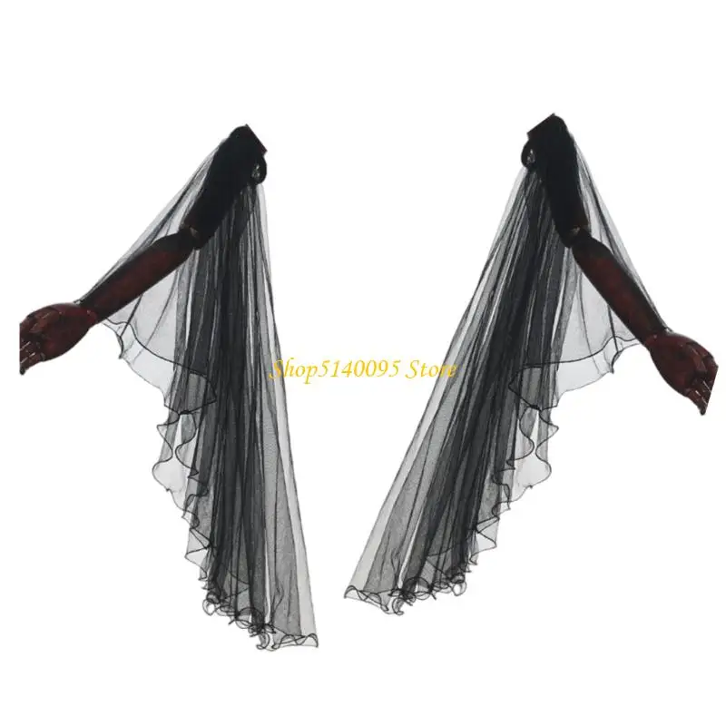 Dxae Victorian dài Tulle Găng tay Halloween Phục hưng Tay áo có thể tháo rời