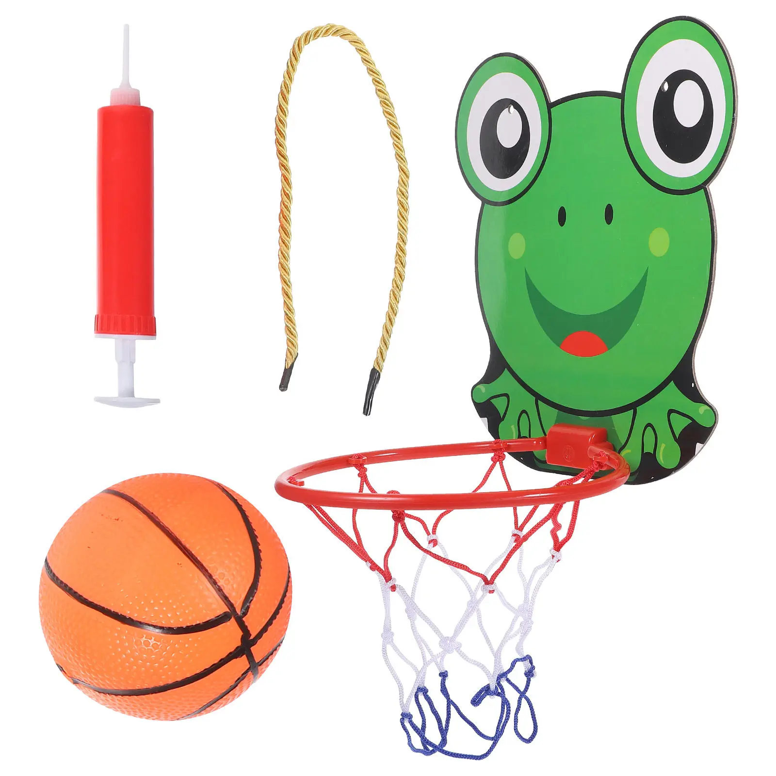 1Set Frog Hoop Set Indoor Hanging Basketball Rack for Boys Girls Foldable Safe Plastic Paper Material Sports