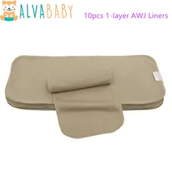 (10pcs per pack) 1-layer AWJ Reusable liners ALVABABY Nappy Liners Washable Baby Athletic Wicking Jersey Cloth Diaper Liners