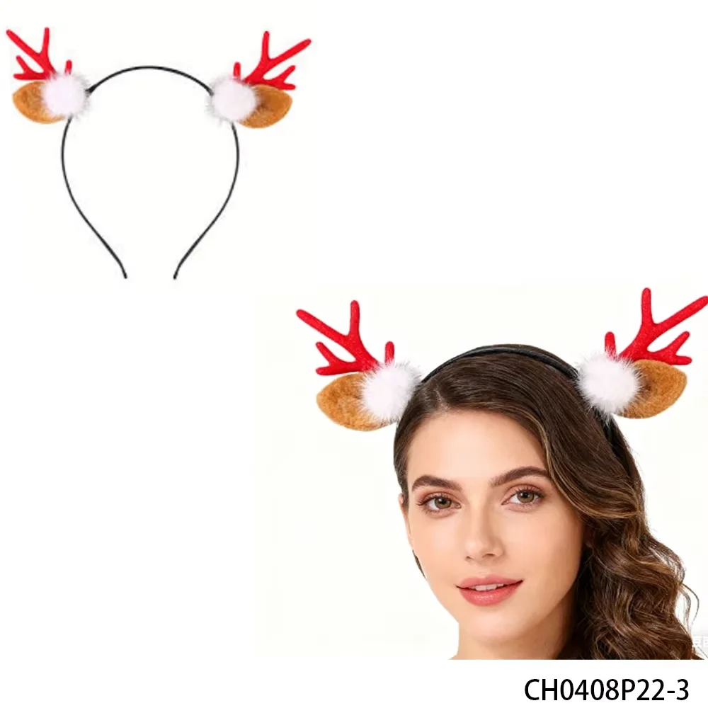 Opaska świąteczna z uroczymi futrzanymi rogami renifera - idealny dodatek na Wigilię i przyjęcia noworoczne