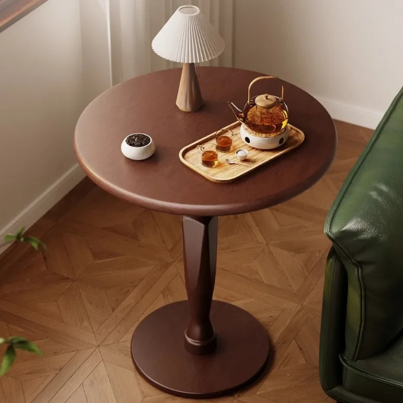 Round Coffee Table Wooden Sofas Side Tables Minimalist Modern Tea Table Luxury Living Room Center
