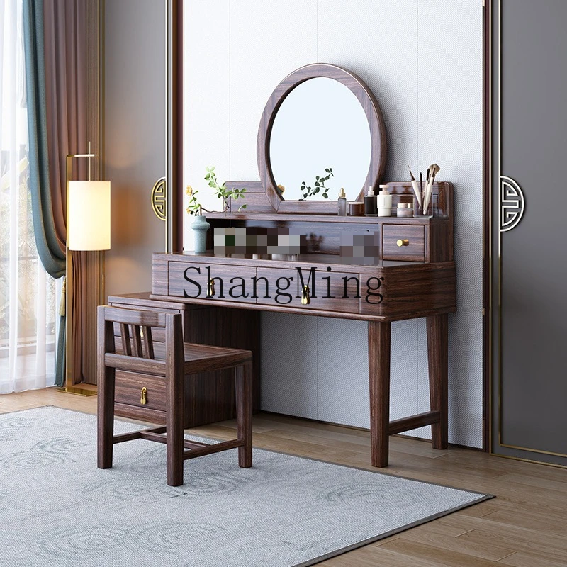 

ZYY new Chinese solid wood dresser with chest of drawers integrated bedroom retractable high-end dressing table