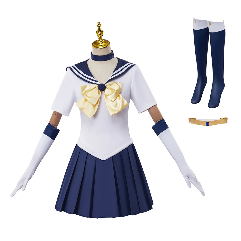 

Tenoh Haruka Cosplay Anime Fantasia Costume Women Girls Kawaii Blue Sailor Dress Suit Halloween Carnival Party Show Uniform