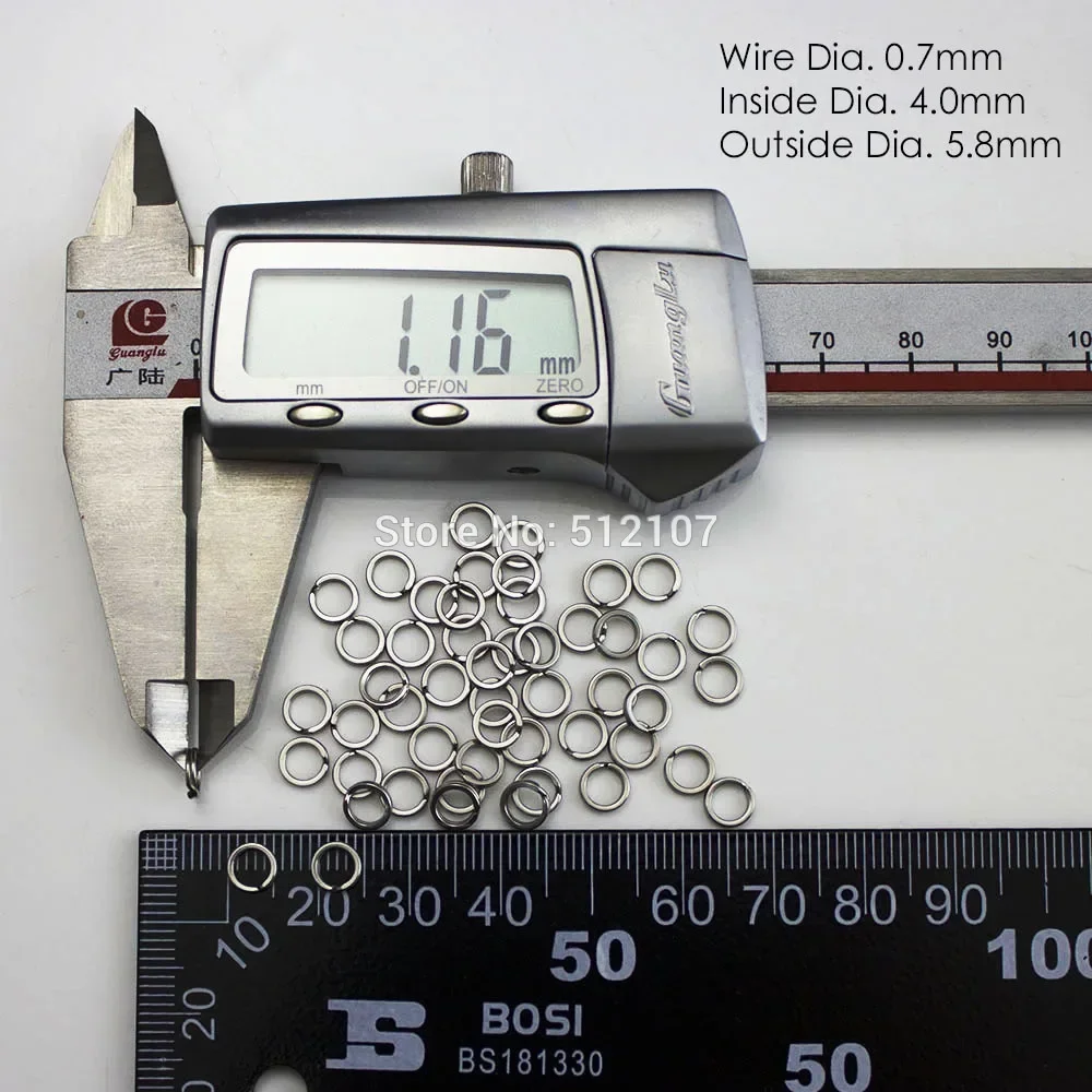 Countbass 50pcs High Duty Stainless Steel Split Ring Lure Ring for Blank Hard Bait, Fishing Accessories, Parts, Tackle Craft