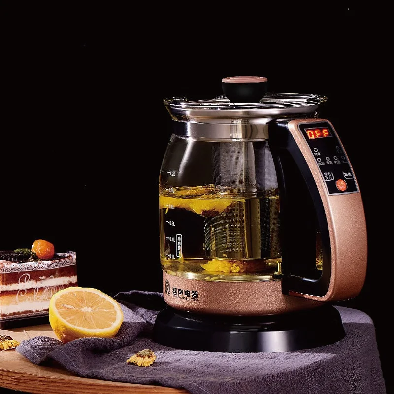 1.2L Smart Health Pot Home Electric Kettle Office Glass Flower Teapot 24h Appointment Stew Boil Kettle Multifunctional 700W
